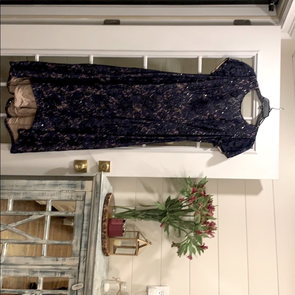Alex Evenings navy dress 18W. Worn once